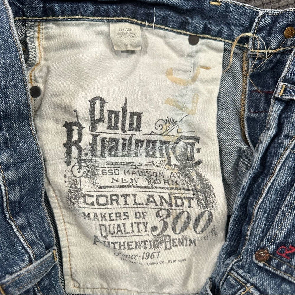 Polo Ralph Lauren Cortlandt 300 Jeans Mens 34x30 Blue USA Straight Leg Denim - Picture 5 of 9
